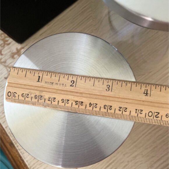 Short Stories Set of 3 Glass Canisters with Stainless Steel Lids Dishwasher Safe - Picture 8 of 11